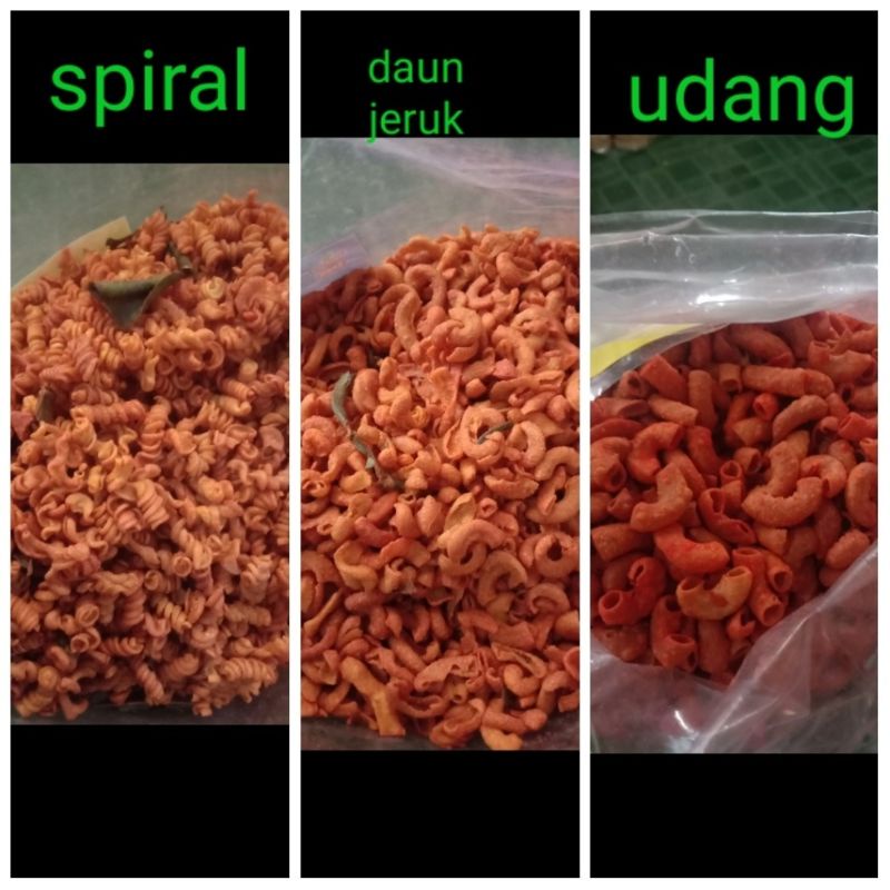 

500gr Makaroni Pedas Daun Jeruk/spiral/udang