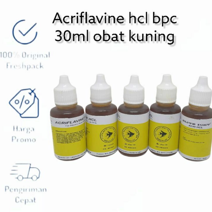 ACRIFLAVINE HCL BPC 30 ml Obat Kuning obat ikan hias obat luka jamur whitespot kutu hcl 30ml