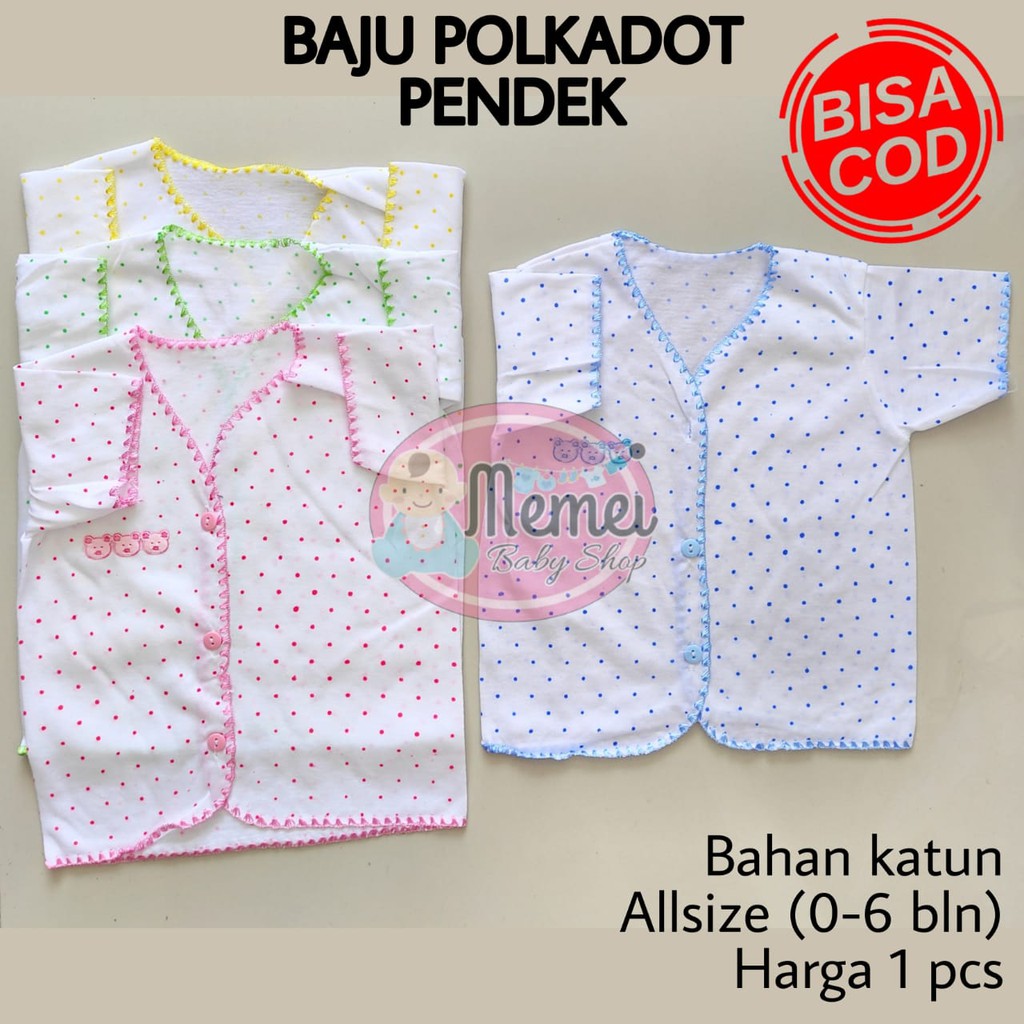 Baju bayi pendek POLKADOT halus lembut perlengkapan bayi lahir