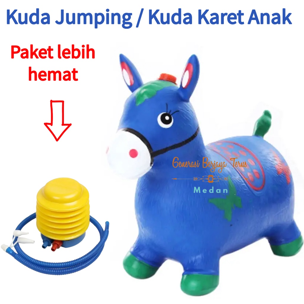 Animal Jumping / Mainan Kuda Kudaan Karet / Mainan Anak Kuda Karet Musik