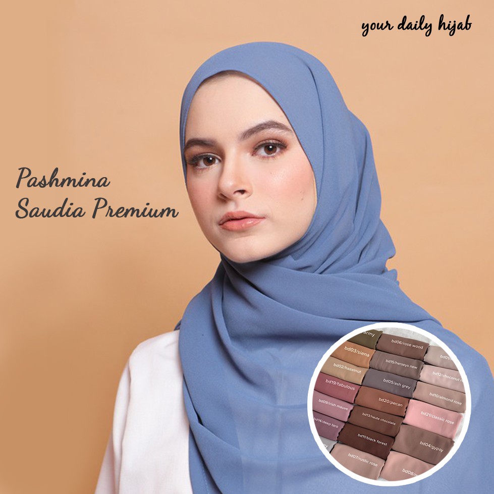 AV - PASHMINA  SAUDIA PREMIUM SYARI MUSLIMAH BY AZARA / HIJAB HITS GRATIS ONGKIR