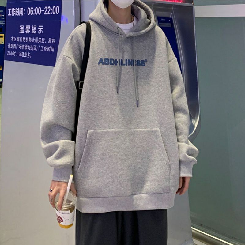 Hoodie Jumper BIG SIZE (S - 6XL) Jaket Sweater ABDHLINE88 Korean Style OVERSIZE Simple Words ABDHLINESS Unisex JUMBO S M L XL 2XL 3XL 4XL 5XL 6XL Hitam Putih Grey Abu Tua