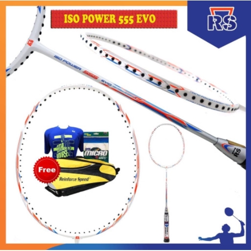 PROMO PAKET RAKET BADMINTON RS ISO POWER 555 EVO - 100% ORIGINAL
