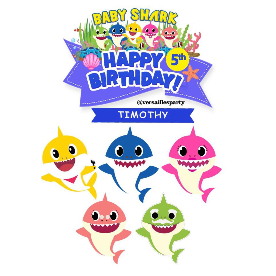 Baby Shark Cake Topper SVG (Ages 1-5 Available) | lupon.gov.ph