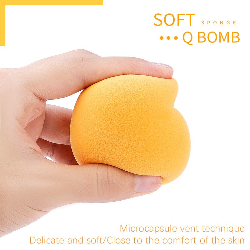 New Mango Makeup Sponge Puff Lembut Dan Elastis Spons Foundation Bedak Kosmetik Alat Blender Make Up Bentuk Mangga Unik