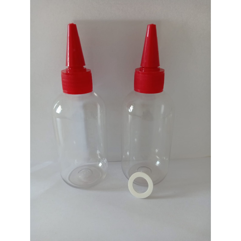 { paket isi 10pcs } BOTOL SBR 150ML KERUCUT MERAH BODY NATURAL