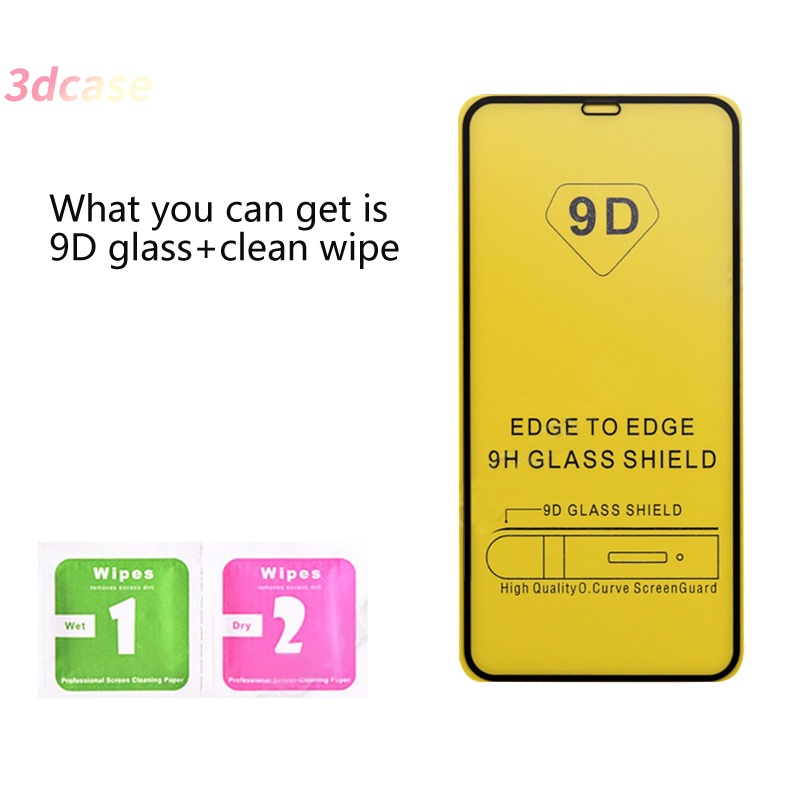 Screen Protector 9D 9H Full Tempered Glass untuk VIVO Y51 2020 Y72 Y12 Y30 Y31 Y53 Y91C Y91 Y20 Y12S Y17 Y93 Y50 Y20S Y51S Y51A Y30i Y12i Y15 Y95 Y11 Y20i Y90 Y91i U10 Y70 Z3 OPPO A15 A7 A3S A5S A52 A53 A9 A5 2020 A54 Reno 4Lite 4F A93 F17 PRO A11 A11K