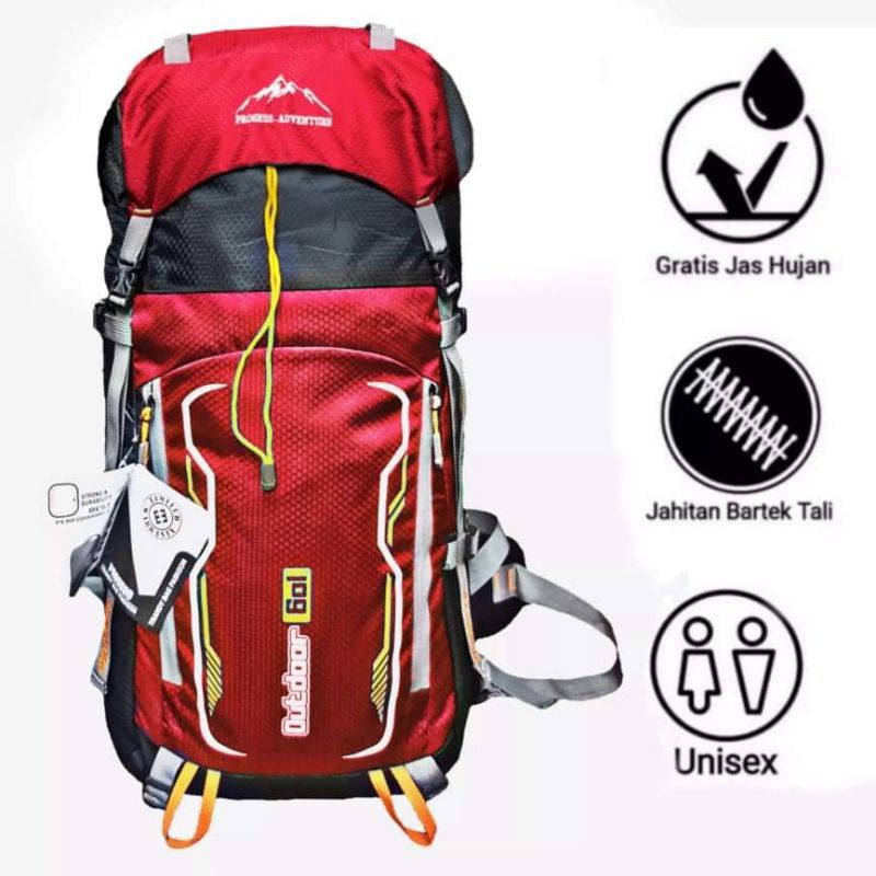 TAS RANSEL GUNUNG//CARRIER 60ltr BONUS RAINCOVER MURAH MERIAH BERKUALITAS