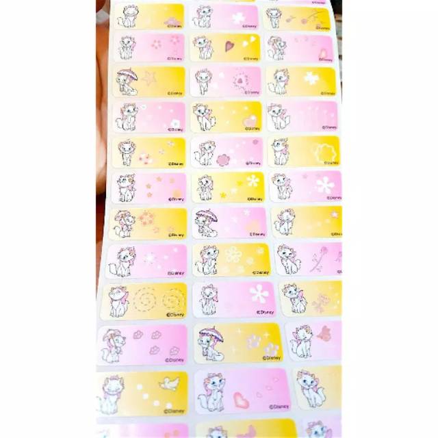 

Label nama anti air stiker waterproof Marie the cat Aristocrat Pink