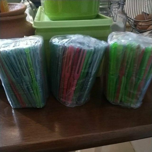 Garpu Kue Plastik Warna (isi 200)