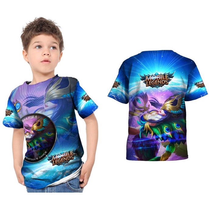 Kaos Baju T-shirt Murah Anak Laki-Laki Dan Perempuan ML NEW PARSHA - PEAFOWLS DANCE