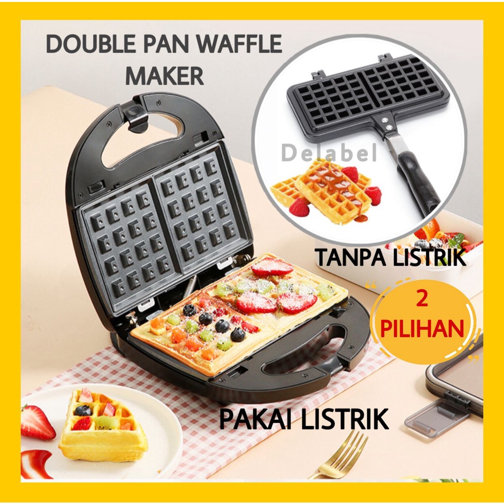 Cetakan Kue Waffle / Waffle Maker / Pembuat Kue Wafle Manual Anti Lengket