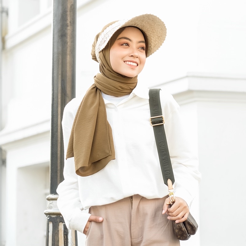 Meira Shawl | Pashmina Polos Kolaborasi Meiraniap x Yeppushop-Dark Olive