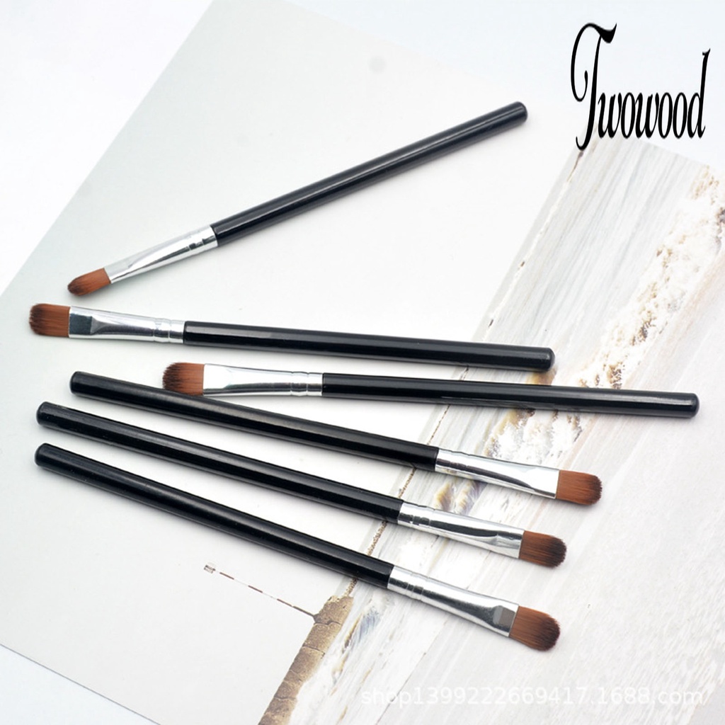 5pcs / Set Brush Makeup Anti Slip Tipis Untuk Eyeshadow Eyeliner Eyelash Eyebrow