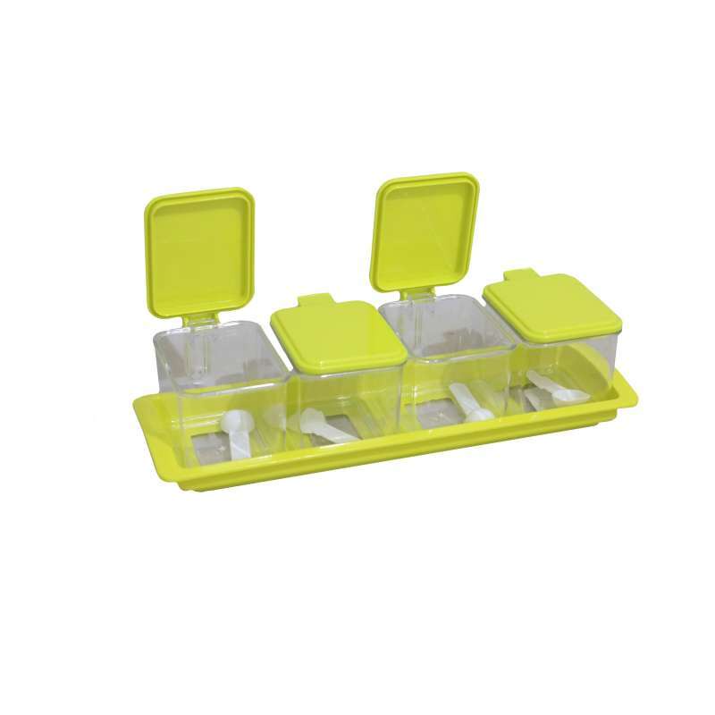 Tempat Bumbu Set Isi 4 Pcs Ayaka Hawaii / Toples Kotak Bumbu Dapur / Rak / Kitchen Set