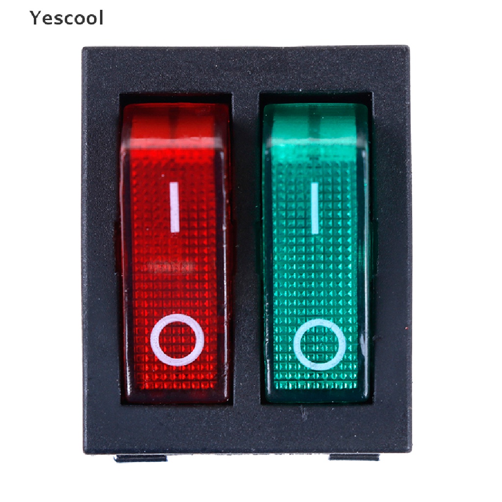 Yescool Saklar rocker on / off 6 pin 250V / 15A 125V / 20A Dengan Lampu Merah / Hijau Untuk Perahu