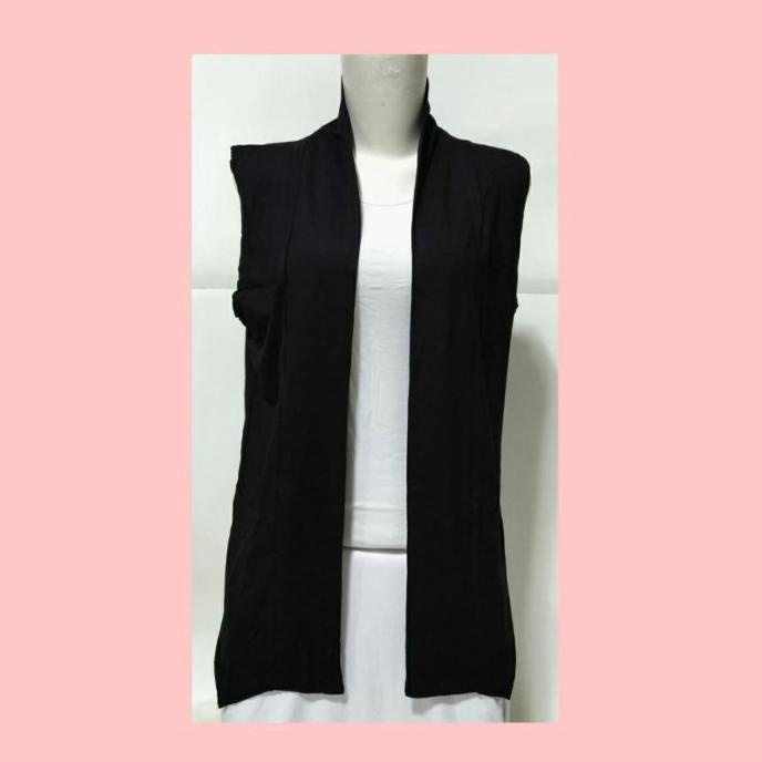 Cardigan/Outer Wanita Tanpa Lengan/Lekbong(Size Xl)-Bahan Spandek - Hijau Pandan, Xl Terlaris