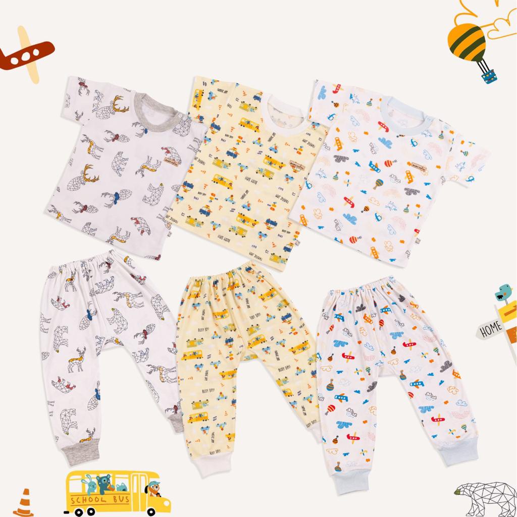 Setelan Pendek dan Panjang Halus Chiyo Babywear S, M dan L