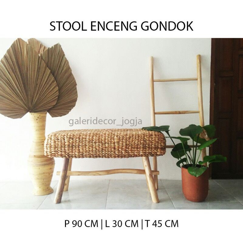 BENCH ENCENG/STOOL PANJANG ENCENG/KURSI PANJANG ANYAMAN/STOOL SEAGRASS