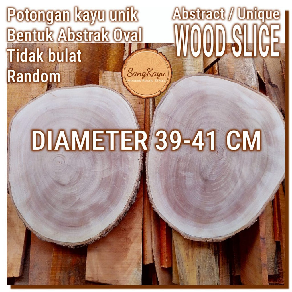 Abstract Wood Slice 39-41cm Potongan kayu unik abstrak talenan nampan