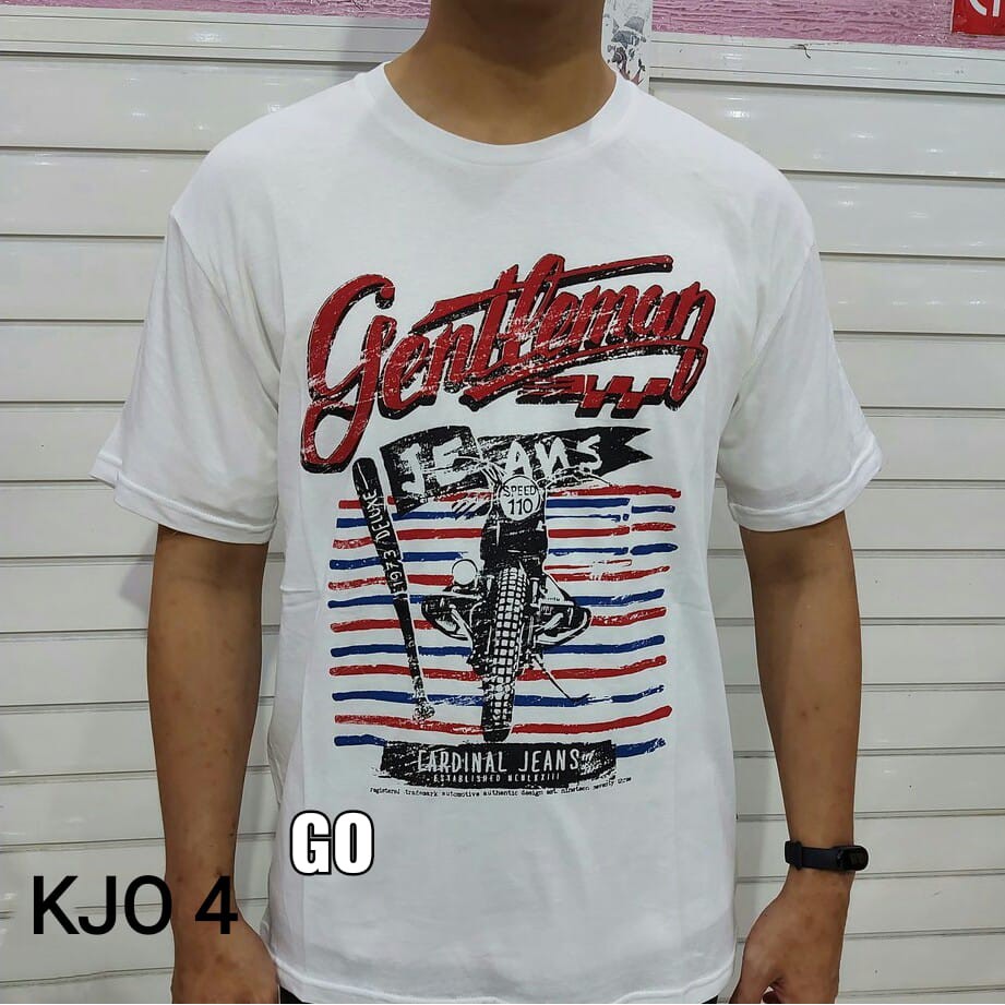 BB KJO4 CARDINAL JEANS KAOS T-Shirt Cowok Baju Cowok Lengan Pendek Bermotif