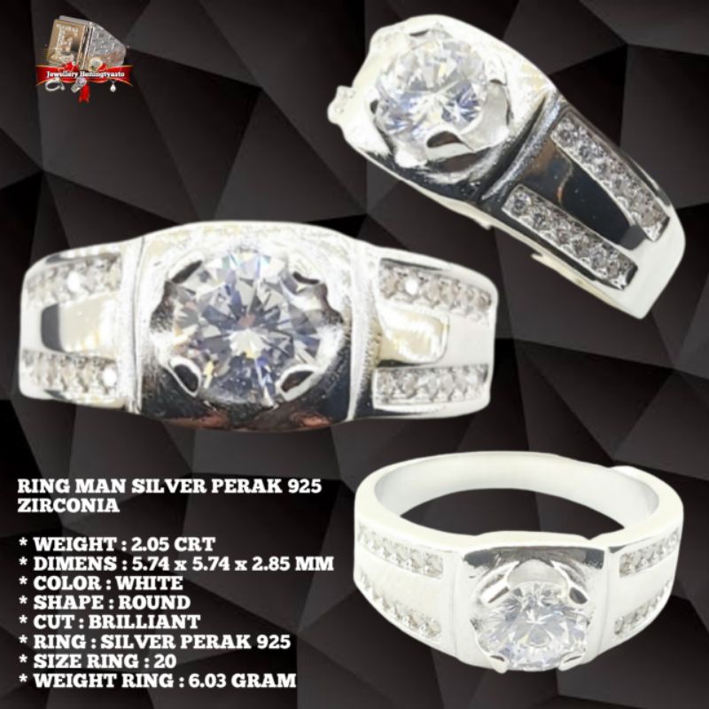 RING MAN SILVER PERAK 925ZIRCONIA