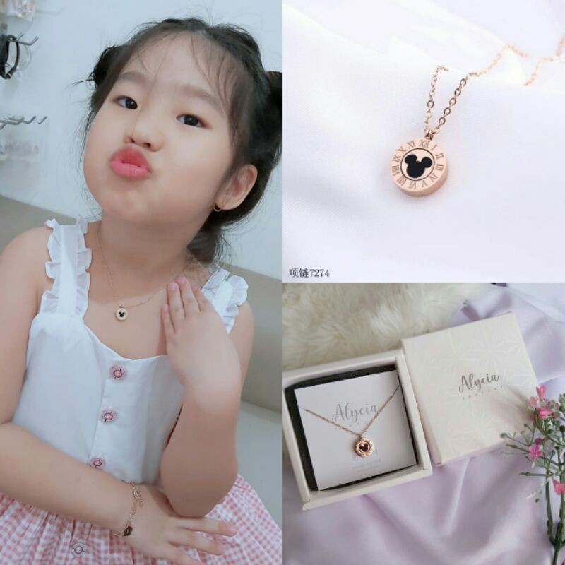 kalung anak micky rome anti karat titanium