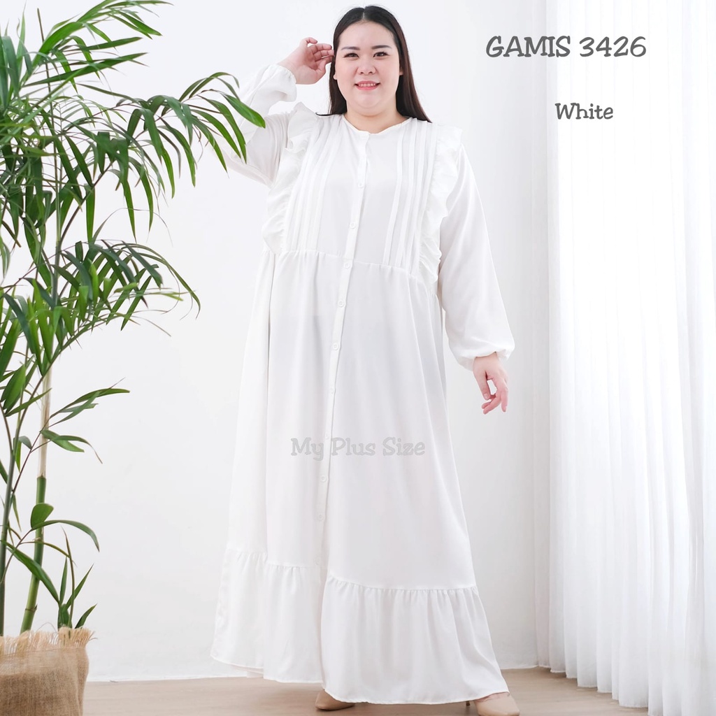 Gamis Polos Jumbo 3426, Ld 132 &amp; 145 cm