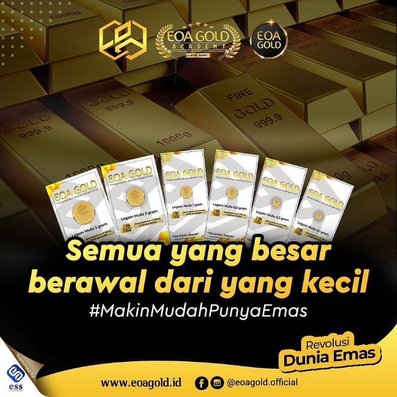 Emas EOA GOLD, Logam Mulia Emas Asli 0.1gr | 0.2gr | 0.5gr