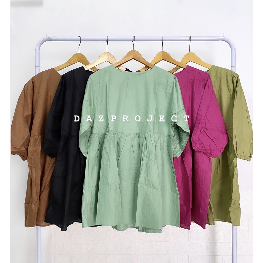 Alula Poplin Blouse Kemeja Blouse Polos Babydoll kemeja blouse katun poplin polos by DAZPROJECT