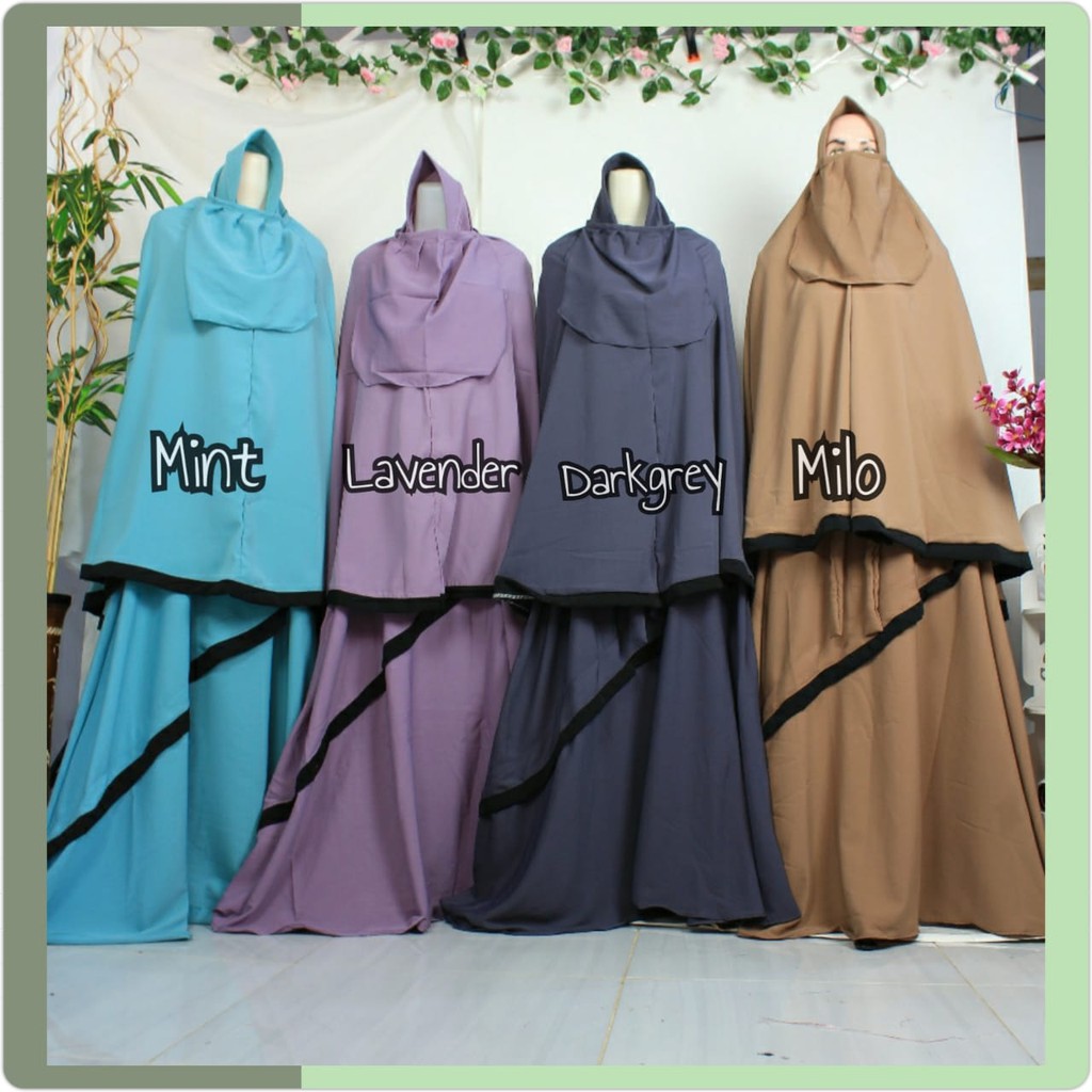 Gamis syari wolfis set cadar DEANA khimar syar'i niqob purdah niqobis muslimah fashion jilbab masker