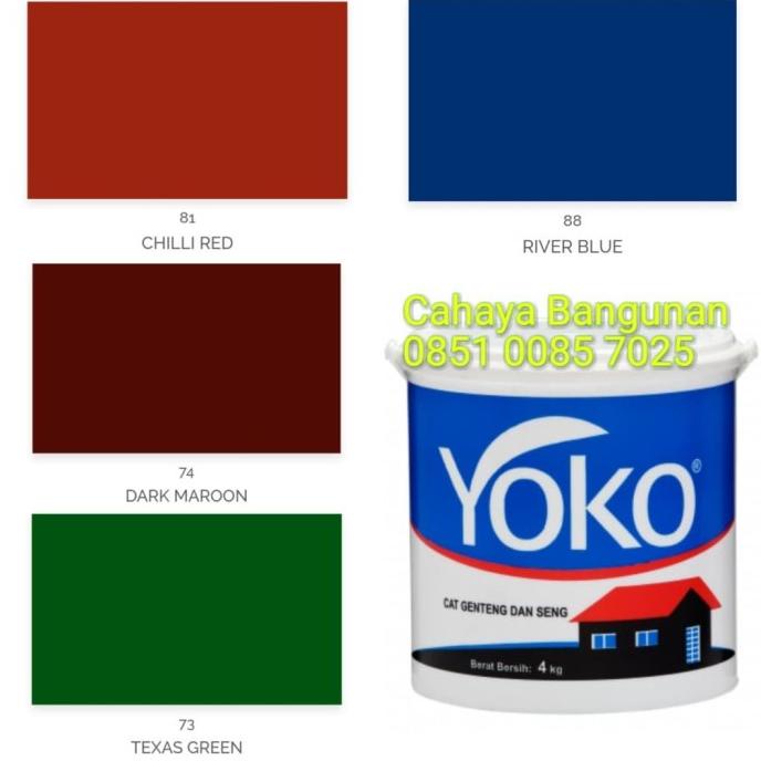 Avian YOKO ROOF Cat Genteng Seng Grc Asbes Lapangan Kaleng Galon 4Kg