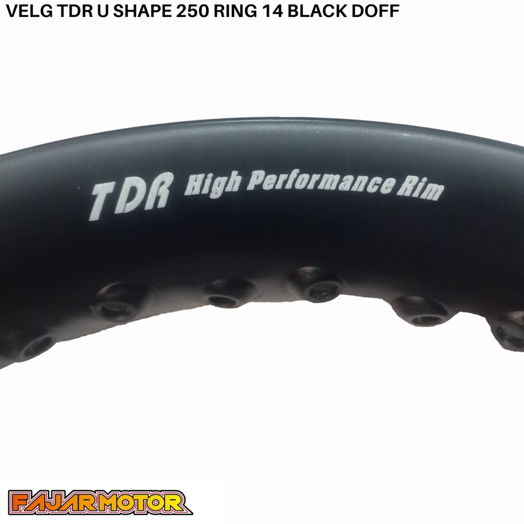 PROMO VELG TDR U SHAPE 250 RING 14 BLACK SILVER