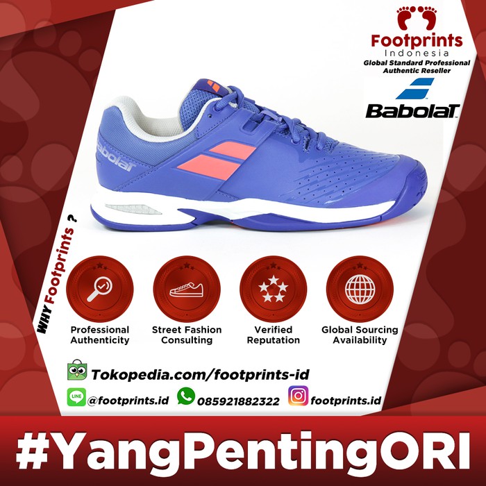 Sepatu Tenis Anak Wanita Babolat Propulse Junior Blue Fluo Pink Women