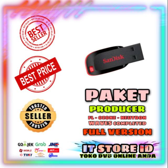 Paket DJ Produser Musik (FL, Ozone, Neutron, Waves Completed) Flashdisk