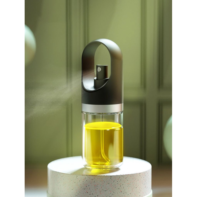 Portable push type oil spray bottle barbecue oil control glass oil pot spray type seasoning bottle OWT