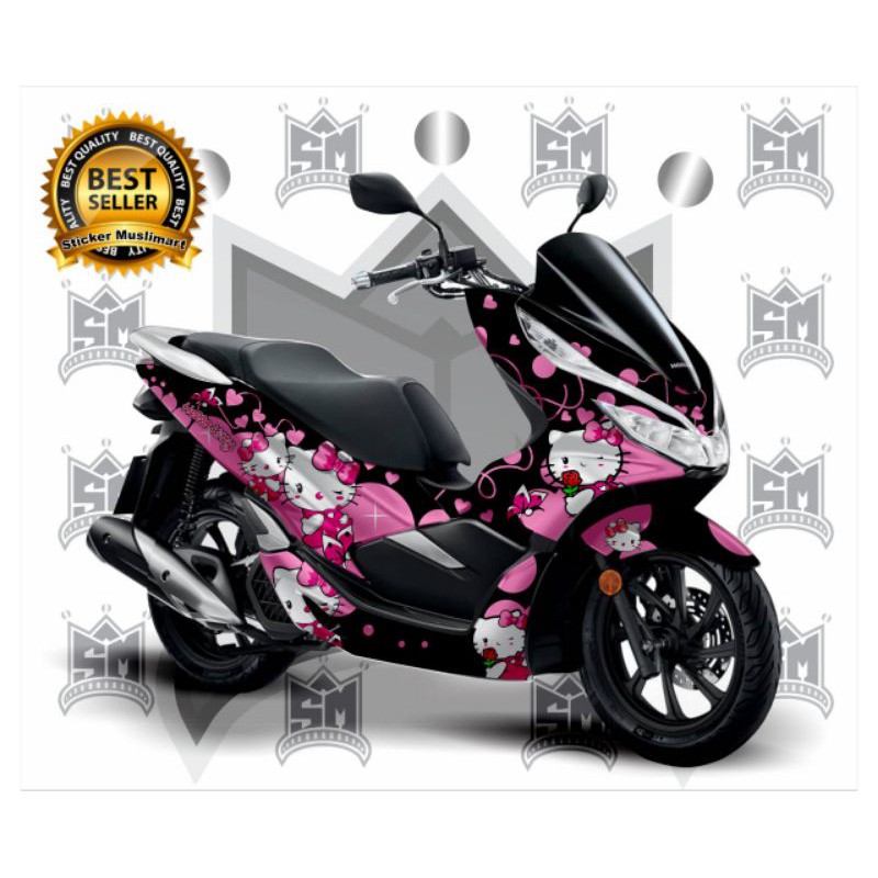 Sticker Decal PCX Motif Hello kitty Black variasi #stiker888