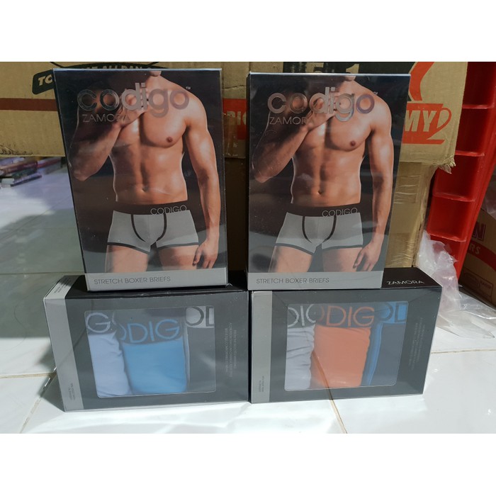 Celana dalam pria Codigo zamora stretch boxer briefs isi 3pcs yarn