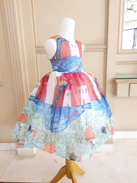 GA2592 DG HOUSE GREEN / DRESS PESTA UALNG TAHUN ANAK MERAH / GAUN PRINCESS HIJAU IMPORT KOREA MURAH