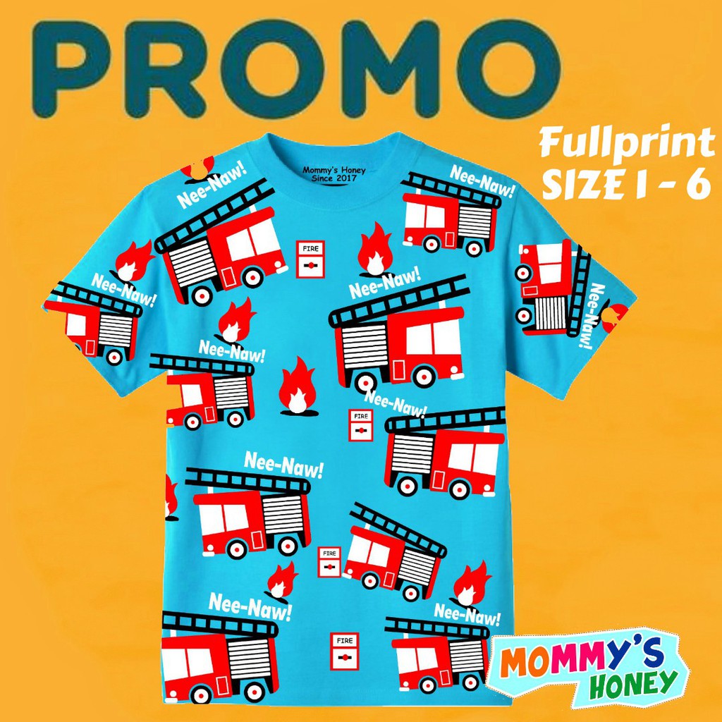 KAOS ANAK LAKI LAKI FULLPRINT PEMADAM KEBAKARAN