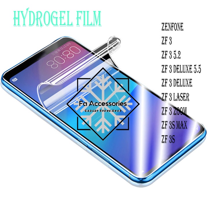 FA ANTI GORES JELLY HYDROGEL ZENFONE 3 8 9 10 DELUXE LASER MAX ZOOM 3S 3SMAX 5.2 5.5 FULL PROTECTOR SHOCK