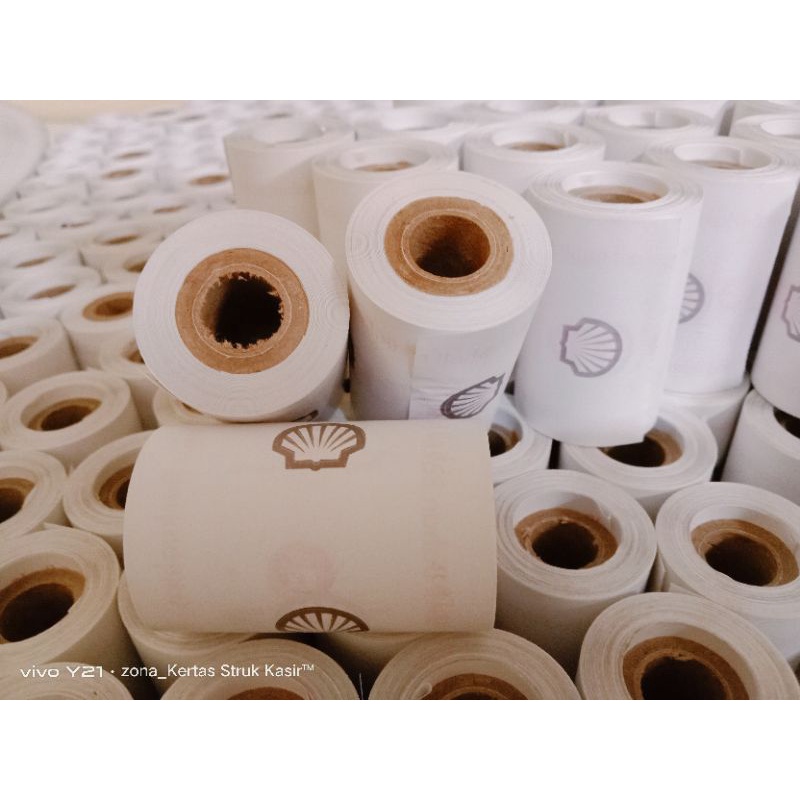 

KERTAS THERMAL LOGO SHELL 57 X 40 / 58 X 40 STRUK EDC BLUETOOTH PRINTER 58MM