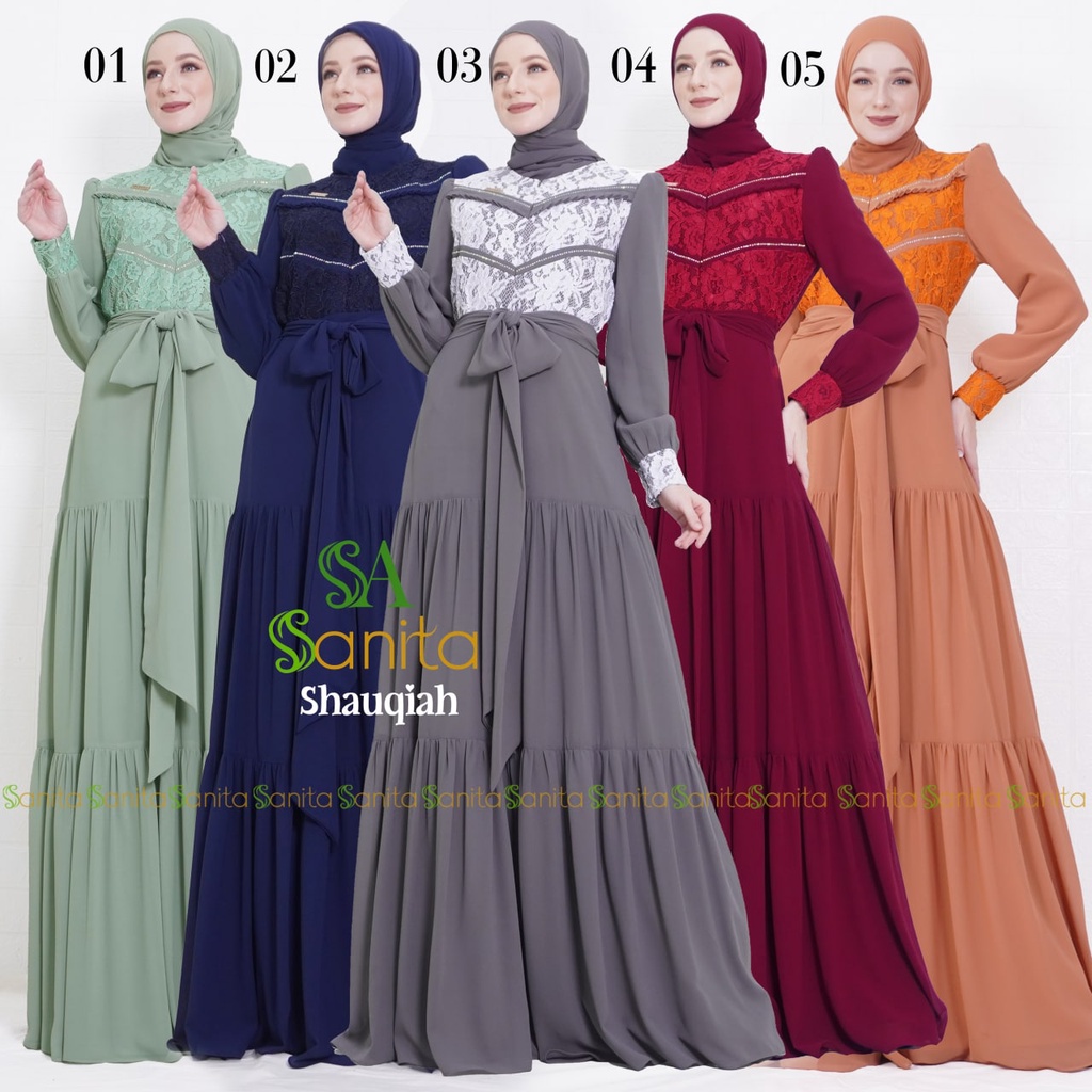 Dress Shaugiah By Sanita ORI Gamis Syar'i Original Kekinian Terlaris Termurah Bestseller Best seller