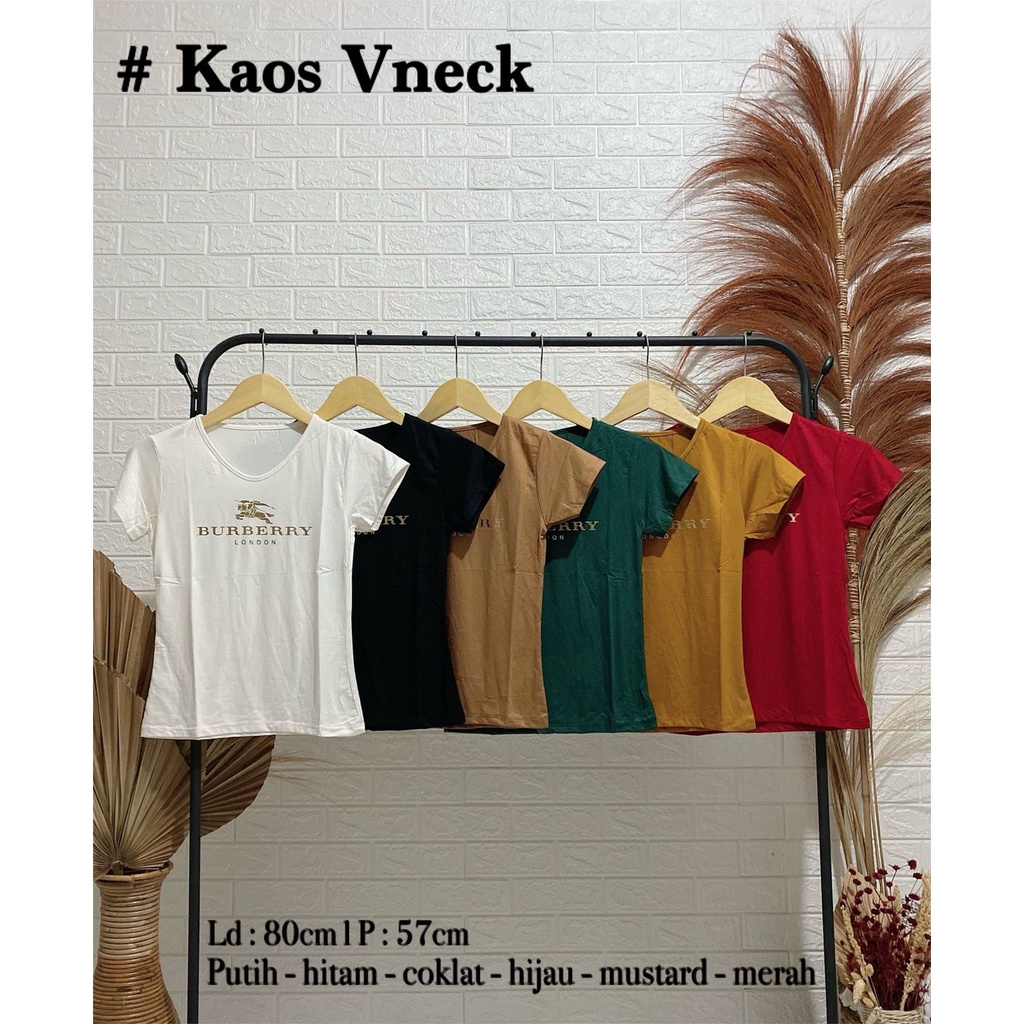 KAOS WANITA V NECK BURRI 155  / VIMEL COLLECTION