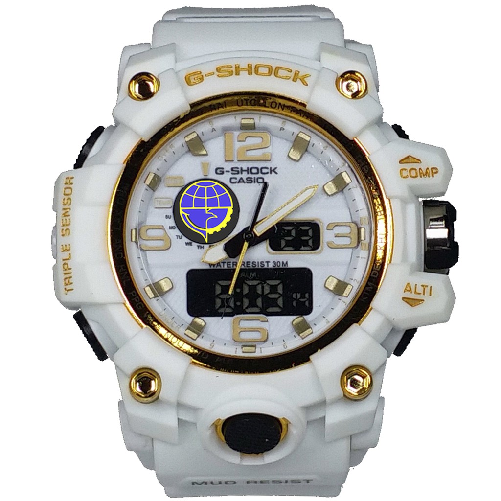 Exclusive Jam DINAS PERHUBUNGAN Double Time (Full Putih List Gold)