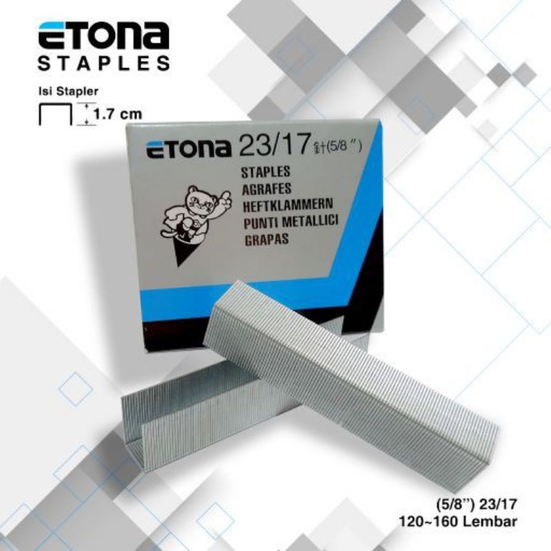 

Isi Staples Etona 23/17 ( 1 kotak )