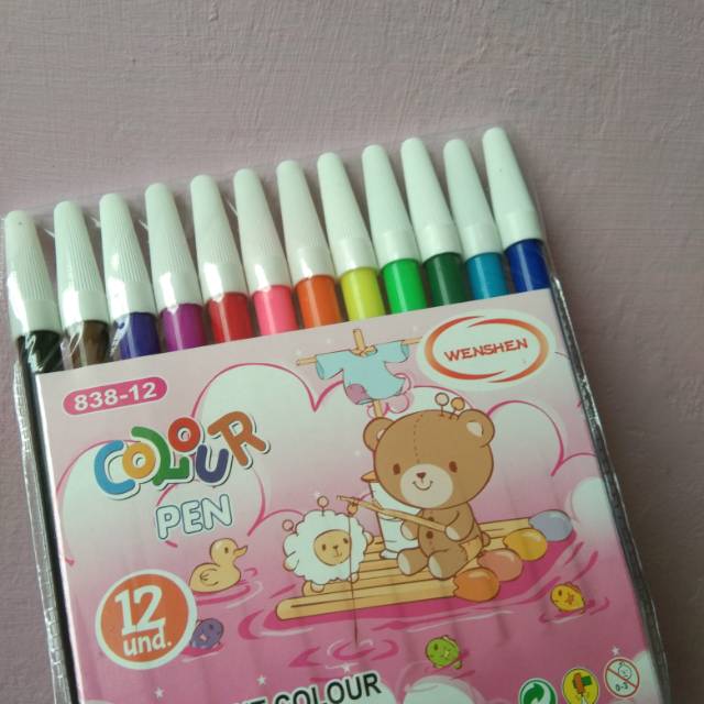 

TERLARIS !!spidol 12 warna/ Colour Pen12/Non Toxic//Perlengkapan sekolah