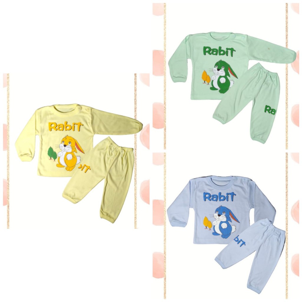 baju bayi oblong kancing pundak | setelan anak motif rabbit