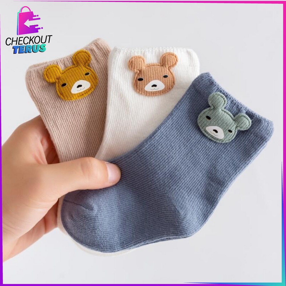 CT P88 Kaos Kaki Anak Bayi Cotton 3IN1 Baby Socks Kaos Kaki Bayi Laki Laki Perempuan Bahan Katun Kaos Kaki Bayi Lembut