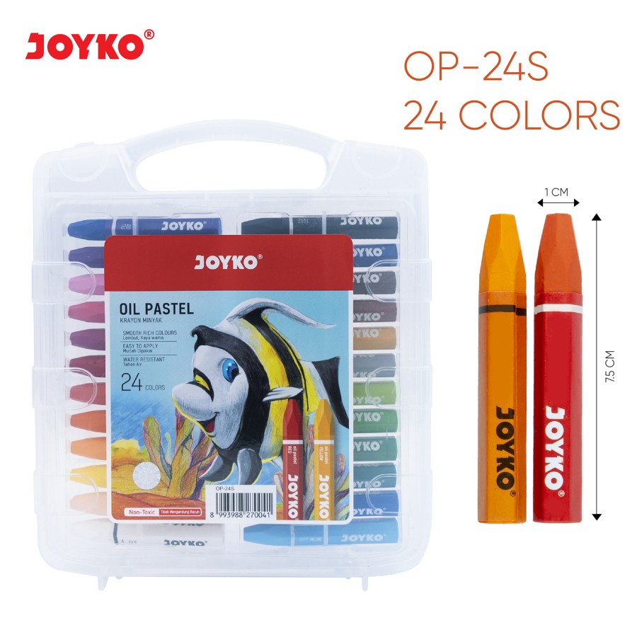 Joyko OP-24S / Krayon Minyak / Crayon / Oil Pastel  24 Warna